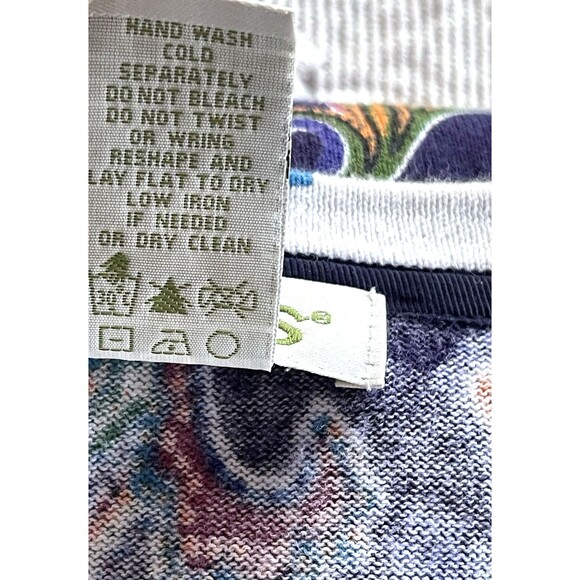 Orvis Purple Multicolor Paisley Cardigan 100% Cotton RN# 70534 Ladies Large - Picture 9 of 10